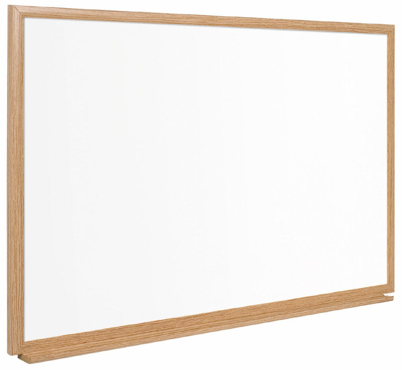 Bi-Office Earth-It Non Magnetic Melamine Whiteboard Oak Wood Frame 1200x900mm - MB14002318 - ONE CLICK SUPPLIES