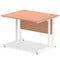 Impulse 1000 x 800mm Straight Desk Beech Top White Cantilever Leg MI001673 - ONE CLICK SUPPLIES