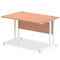 Impulse 1200 x 800mm Straight Desk Beech Top White Cantilever Leg MI001674 - ONE CLICK SUPPLIES