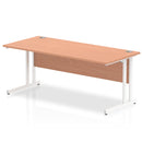 Impulse 1800 x 800mm Straight Desk Beech Top White Cantilever Leg MI001677 - ONE CLICK SUPPLIES