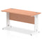 Impulse 1400 x 600mm Straight Desk Beech Top White Cable Managed Leg MI001765 - ONE CLICK SUPPLIES