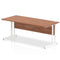 Impulse 1800 x 800mm Straight Desk Walnut Top White Cantilever Leg MI001908 - ONE CLICK SUPPLIES