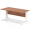 Impulse 1600 x 800mm Straight Desk Walnut Top White Cable Managed Leg MI001997 - ONE CLICK SUPPLIES