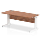 Impulse 1800 x 800mm Straight Desk Walnut Top White Cable Managed Leg MI001998 - ONE CLICK SUPPLIES