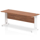 Impulse 1800 x 600mm Straight Desk Walnut Top White Cable Managed Leg MI002008 - ONE CLICK SUPPLIES