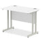 Impulse 1000 x 600mm Straight Desk White Top Silver Cantilever Leg MI002195 - ONE CLICK SUPPLIES