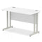 Impulse 1200 x 600mm Straight Desk White Top Silver Cantilever Leg MI002196 - ONE CLICK SUPPLIES