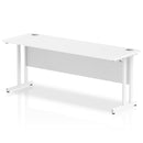 Impulse 1800 x 600mm Straight Desk White Top White Cantilever Leg MI002204 - ONE CLICK SUPPLIES