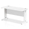 Impulse 1400 x 600mm Straight Desk White Top White Cable Managed Leg MI002282 - ONE CLICK SUPPLIES