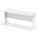 Impulse 1800 x 600mm Straight Desk White Top White Cable Managed Leg MI002284 - ONE CLICK SUPPLIES