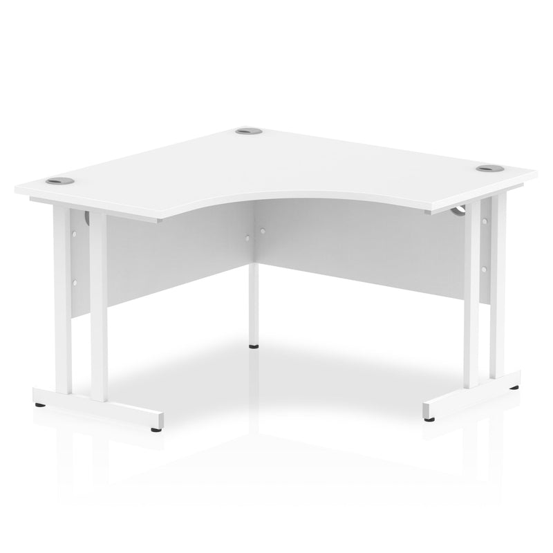 Dynamic Impulse 1200mm Corner Desk White Top White Cantilever Leg MI002389 - ONE CLICK SUPPLIES