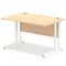 Impulse 1200 x 800mm Straight Desk Maple Top White Cantilever Leg MI002417 - ONE CLICK SUPPLIES