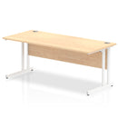 Impulse 1800 x 800mm Straight Desk Maple Top White Cantilever Leg MI002420 - ONE CLICK SUPPLIES