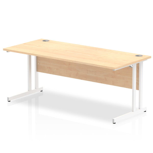 Impulse 1800 x 800mm Straight Desk Maple Top White Cantilever Leg MI002420 - ONE CLICK SUPPLIES