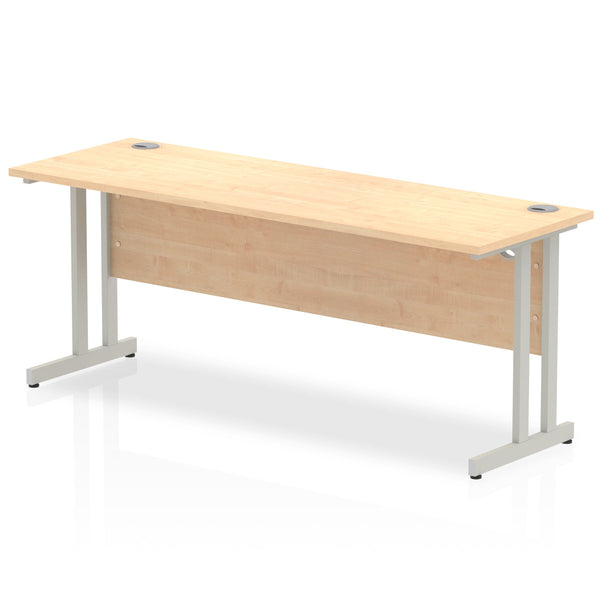 Impulse 1800 x 600mm Straight Desk Maple Top Silver Cantilever Leg MI002425 - ONE CLICK SUPPLIES