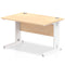 Impulse 1200 x 800mm Straight Desk Maple Top White Cable Managed Leg MI002497 - ONE CLICK SUPPLIES