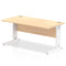 Impulse 1600 x 800mm Straight Desk Maple Top White Cable Managed Leg MI002499 - ONE CLICK SUPPLIES