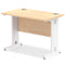 Impulse 1000 x 600mm Straight Desk Maple Top White Cable Managed Leg MI002506 - ONE CLICK SUPPLIES