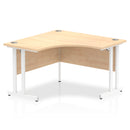 Dynamic Impulse 1200mm Corner Desk Maple Top White Cantilever Leg MI002615 - ONE CLICK SUPPLIES