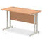 Impulse 1200 x 600mm Straight Desk Oak Top Silver Cantilever Leg MI002648 - ONE CLICK SUPPLIES