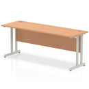 Impulse 1800 x 600mm Straight Desk Oak Top Silver Cantilever Leg MI002651 - ONE CLICK SUPPLIES