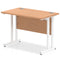 Impulse 1000 x 600mm Straight Desk Oak Top White Cantilever Leg MI002652 - ONE CLICK SUPPLIES