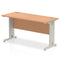 Impulse 1400 x 600mm Straight Desk Oak Top Silver Cable Managed Leg MI002729 - ONE CLICK SUPPLIES