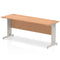 Impulse 1800 x 600mm Straight Desk Oak Top Silver Cable Managed Leg MI002731 - ONE CLICK SUPPLIES