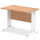 Impulse 1000 x 600mm Straight Desk Oak Top White Cable Managed Leg MI002732 - ONE CLICK SUPPLIES