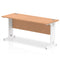 Impulse 1600 x 600mm Straight Desk Oak Top White Cable Managed Leg MI002735 - ONE CLICK SUPPLIES