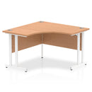 Dynamic Impulse 1200mm Corner Desk Oak Top White Cantilever Leg MI002841 - ONE CLICK SUPPLIES