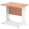 Impulse 800 x 600mm Straight Desk Beech Top White Cable Managed Leg MI002888 - ONE CLICK SUPPLIES