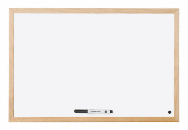 Bi-Office Non Magnetic Melamine Whiteboard Pine Wood Frame 400x300mm - MP01001010 - ONE CLICK SUPPLIES