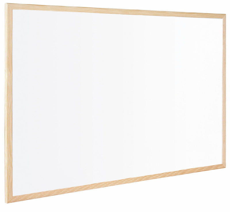 Bi-Office Non Magnetic Melamine Whiteboard Pine Wood Frame 600x400mm - MP03001010 - ONE CLICK SUPPLIES