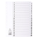 Exacompta Index 1-20 A4 160gsm Card White with White Mylar Tabs - MWD1-20Z - ONE CLICK SUPPLIES