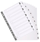 Exacompta Index 1-10 A4 160gsm Card White with White Mylar Tabs - MWD1-10Z - ONE CLICK SUPPLIES