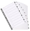 Exacompta Index 1-10 A4 160gsm Card White with White Mylar Tabs - MWD1-10Z - ONE CLICK SUPPLIES