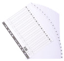 Exacompta Index 1-20 A4 Extra Wide 160gsm Card White with White Mylar Tabs - MWD1-20Z-EW - ONE CLICK SUPPLIES