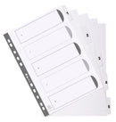 Exacompta Index 1-5 A4 160gsm Card White with White Mylar Tabs - MWD1-5Z - ONE CLICK SUPPLIES