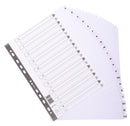 Exacompta Index A-Z A4 Extra Wide 160gsm Card White with White Mylar Tabs - MWDA-ZZ-EW - ONE CLICK SUPPLIES