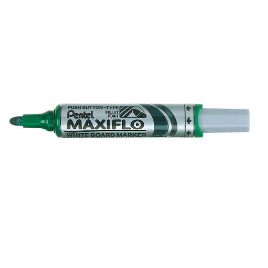 Pentel Whiteboard Marker Bullet Tip 3mm Line Green (Pack 12) - MWL5M-DO - ONE CLICK SUPPLIES