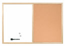 Bi-Office Combination Board Cork/Non Magnetic Whiteboard Pine Frame 600x400mm - MX03001010 - ONE CLICK SUPPLIES