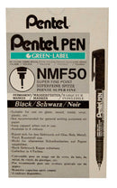 Pentel NMF50 Permanent Marker Superfine Tip 0.3mm Line Black (Pack 12) - NMF50-AO - ONE CLICK SUPPLIES