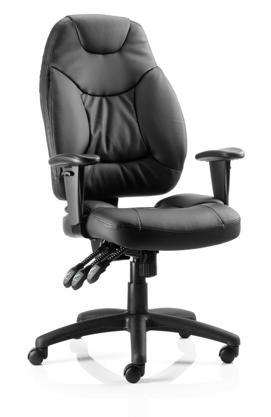 Galaxy Chair Black Leather OP000068 - ONE CLICK SUPPLIES