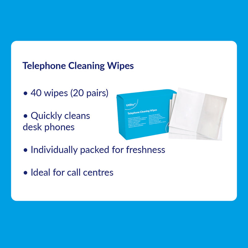 ValueX Desk Telephone Cleaning Wipes (Pack 20) PHC020UT - ONE CLICK SUPPLIES