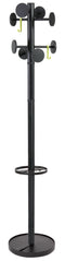 Alba Stan3 Coat Stand 8 Pegs Black PMSTAN3 N - ONE CLICK SUPPLIES