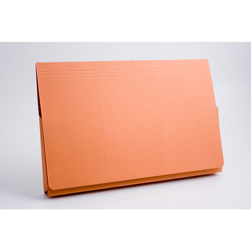 Guildhall Document Wallet Manilla Full Flap Foolscap 315gsm Orange (Pack 50) - PW2-ORGZ - ONE CLICK SUPPLIES