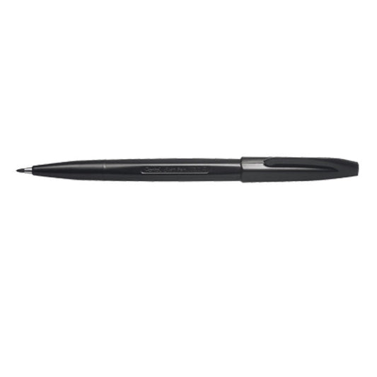 Pentel Original Sign Pen S520 Fibre Tip Pen 2mm Tip 1mm Line Black (Pack 12) - S520-A - ONE CLICK SUPPLIES