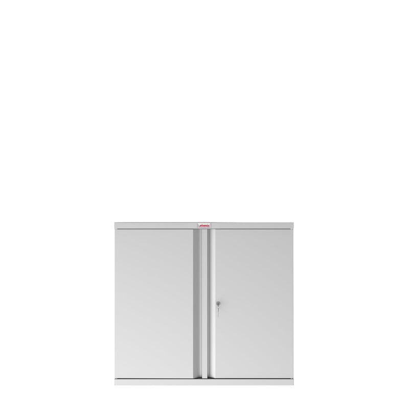 Phoenix SCL Series 2 Door 1 Shelf Steel Storage Cupboard in Grey with Key Lock SCL0891GGK - ONE CLICK SUPPLIES