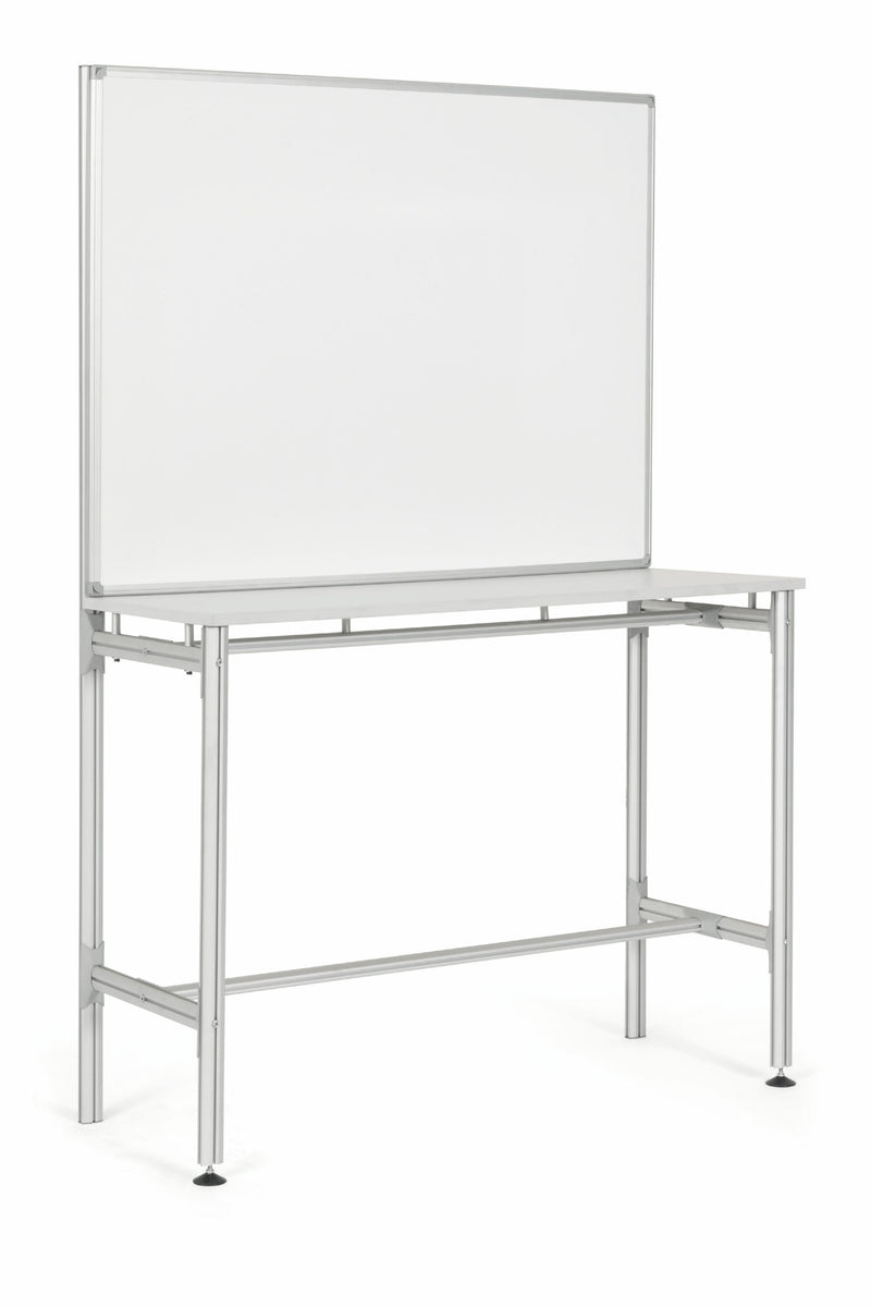 Bi-Office Desk with Magnetic Laquered Steel Whiteboard 1200x900mm Silver - SD162606 - ONE CLICK SUPPLIES